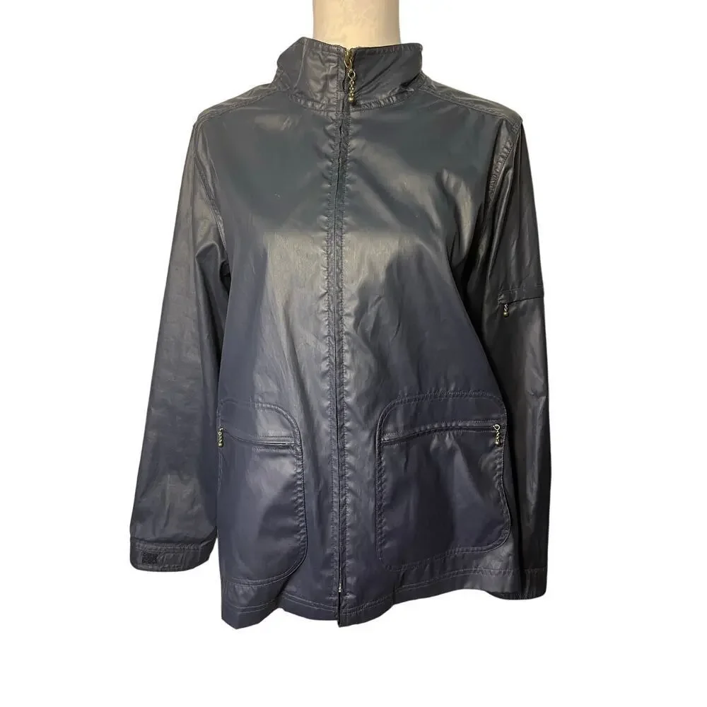 Cricket Lane Collections Women’s Size M Blue ￼Lightweight Zip Jacket, Y2K   ￼‎